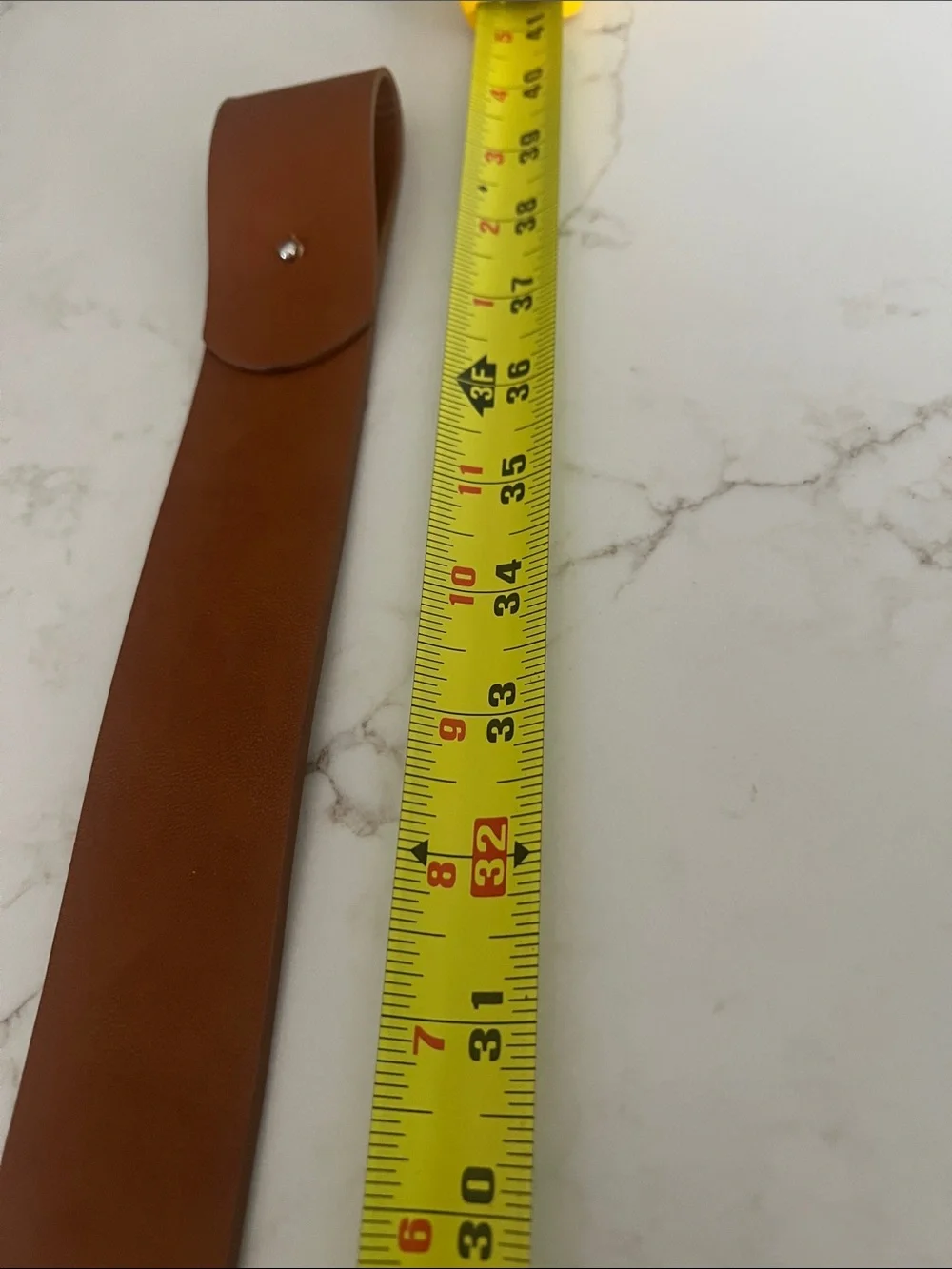 Chico’s Antoinette Slouch Belt S/M Cognac Brown Silver Statement Buckle